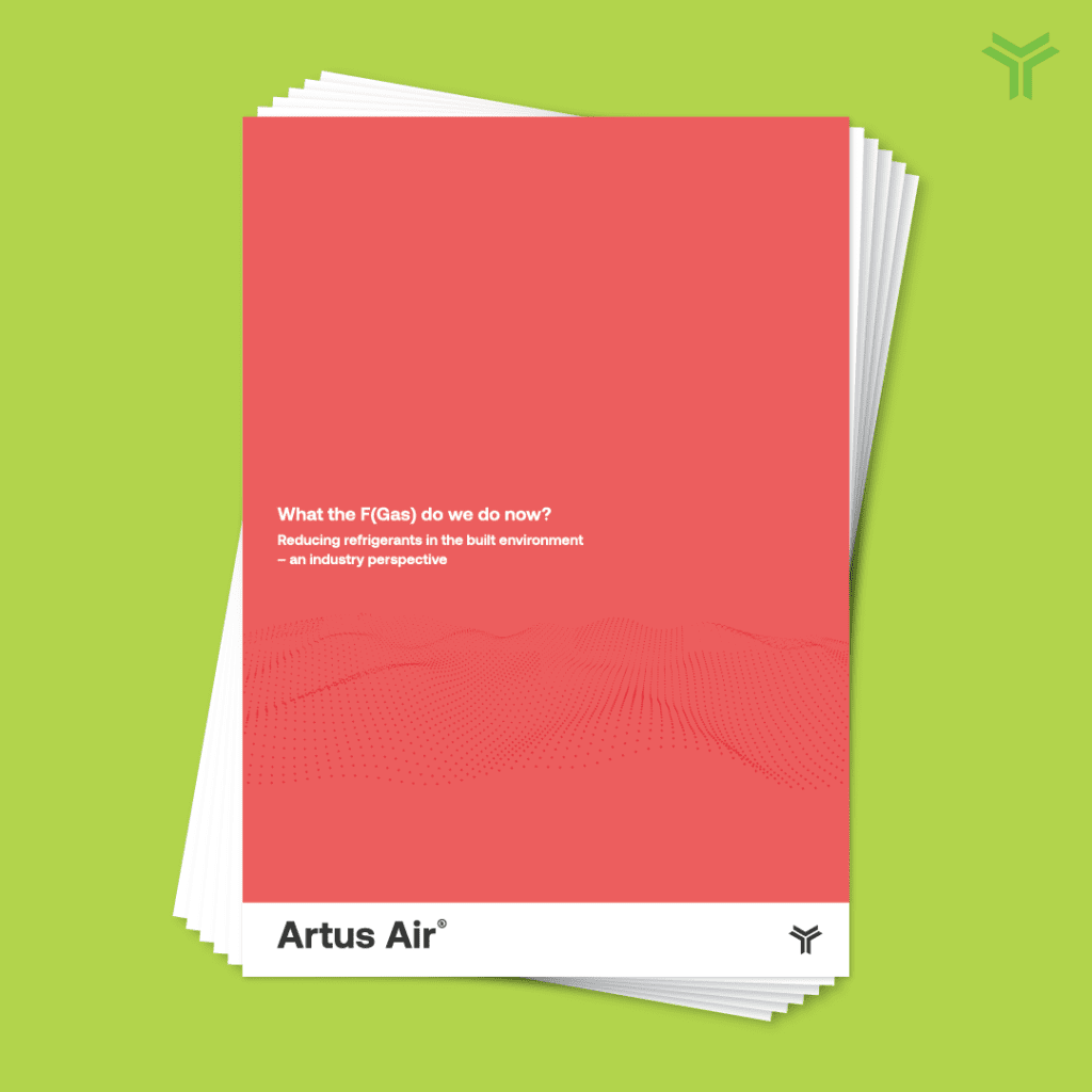 front cover of the 'What the F(Gas) do we do now?' white paper on lime colour background, the paper has a red cover and is stacked like a pile of paper.